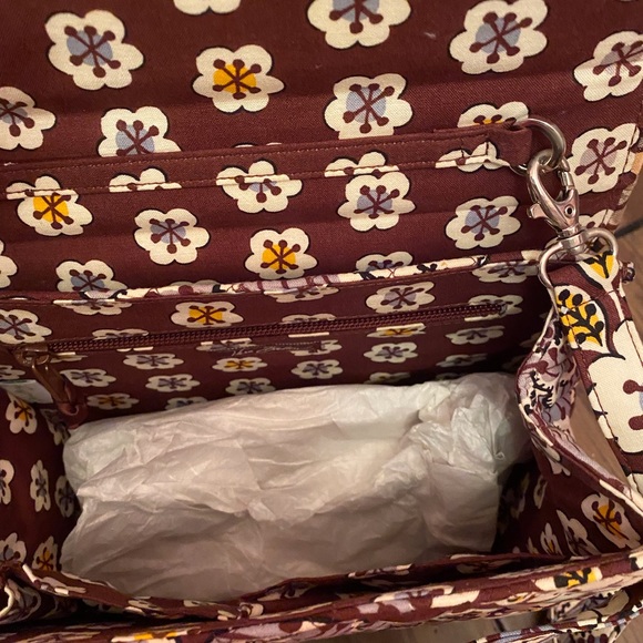 NWT Retired Vera Bradley Convertible Crossbody Julia Slate Blooms Purse - Picture 7 of 8